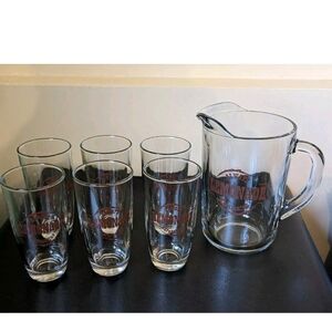 Clear Glass Lemonade Pitcher and Glass Set